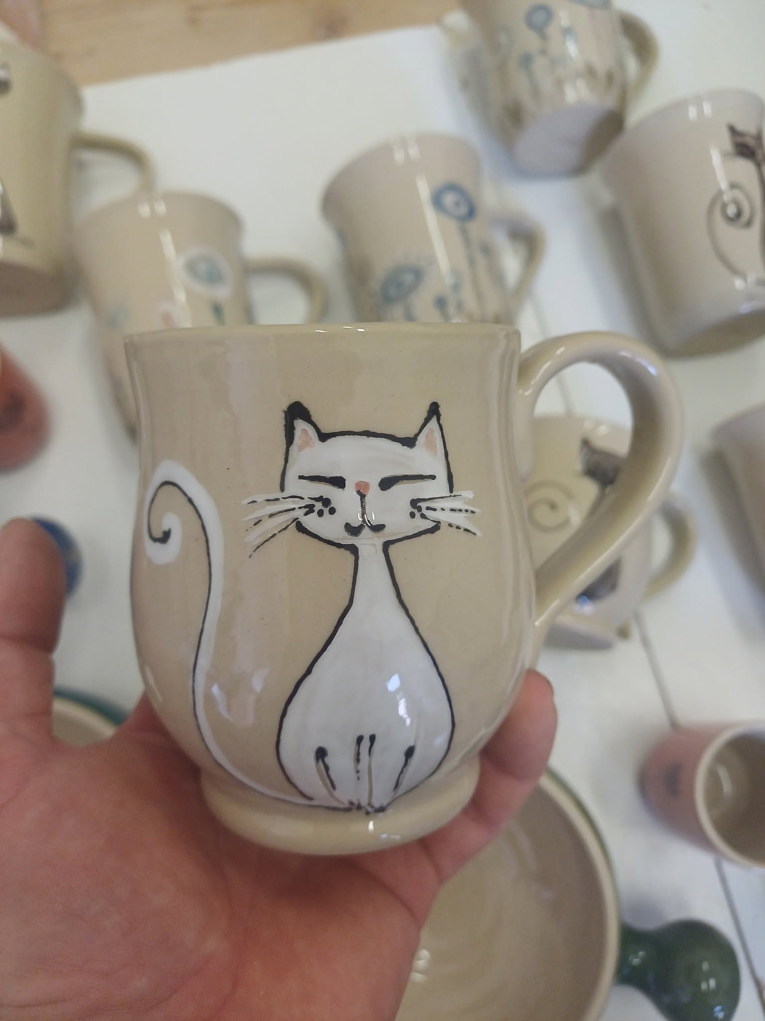 Cana ceramica handmade pisica